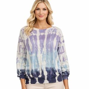 New Young Fabulous & Broke Purple Tie Dye Sweater